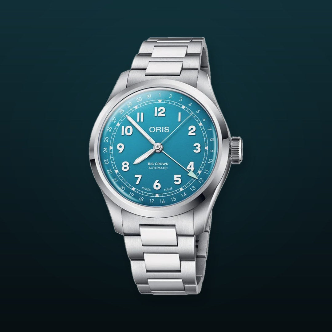 Big Crown Pointer Date Blue/Silver Stainless Steel Blue Dial