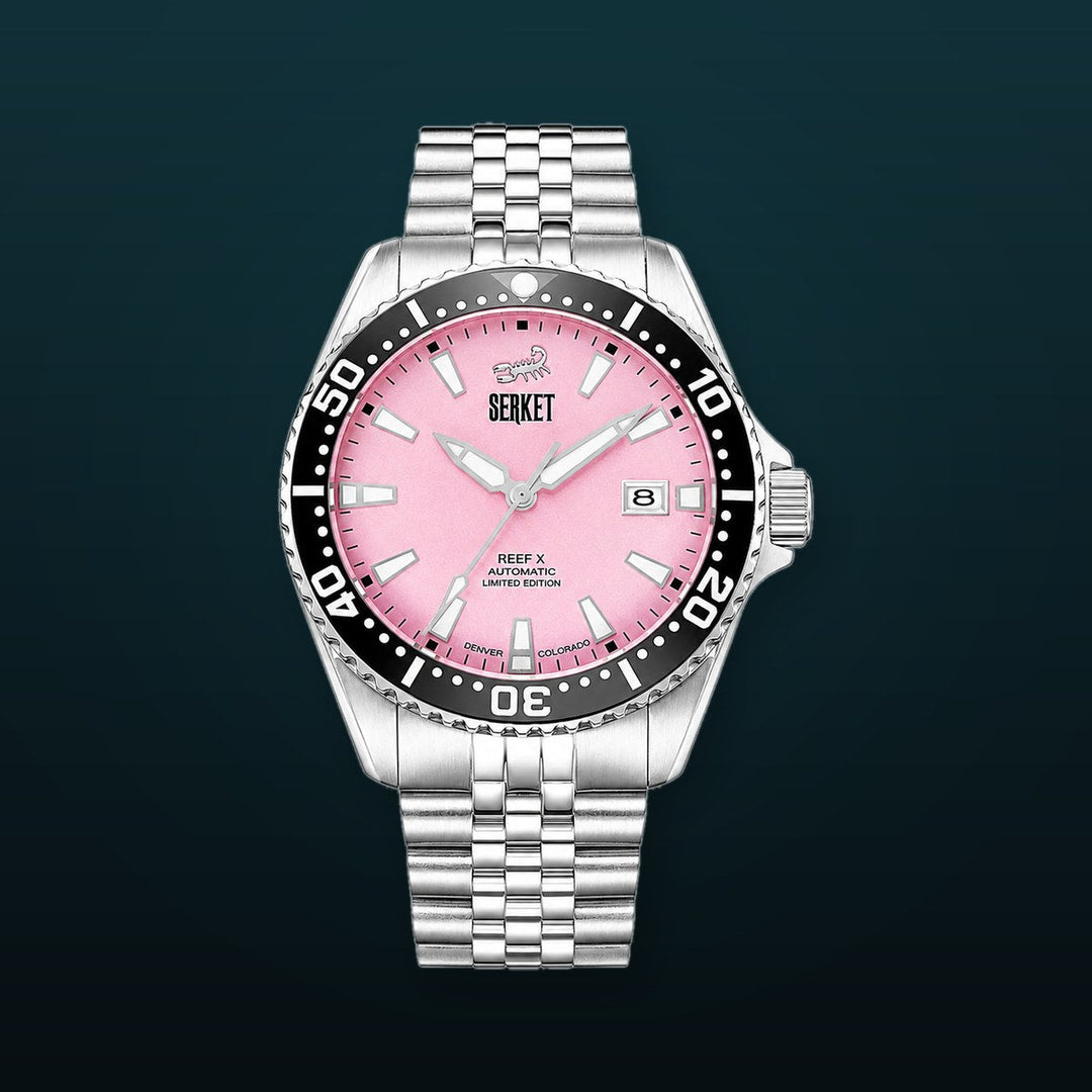 Reef X Diver Cotton Candy 43mm 5-Link Bracelet Pink Dial