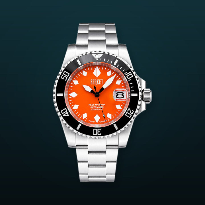 Reef Mariana Diver Orange Dial Black Bezel 40mm Orange Dial