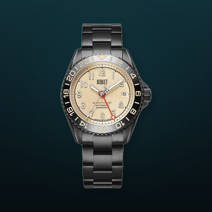 Blackpool GMT Vintage Beige DLC 40mm Beige Dial