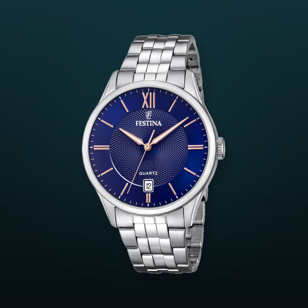 Classics Blue / Stainless Steel / Rose Gold | Blue Dial