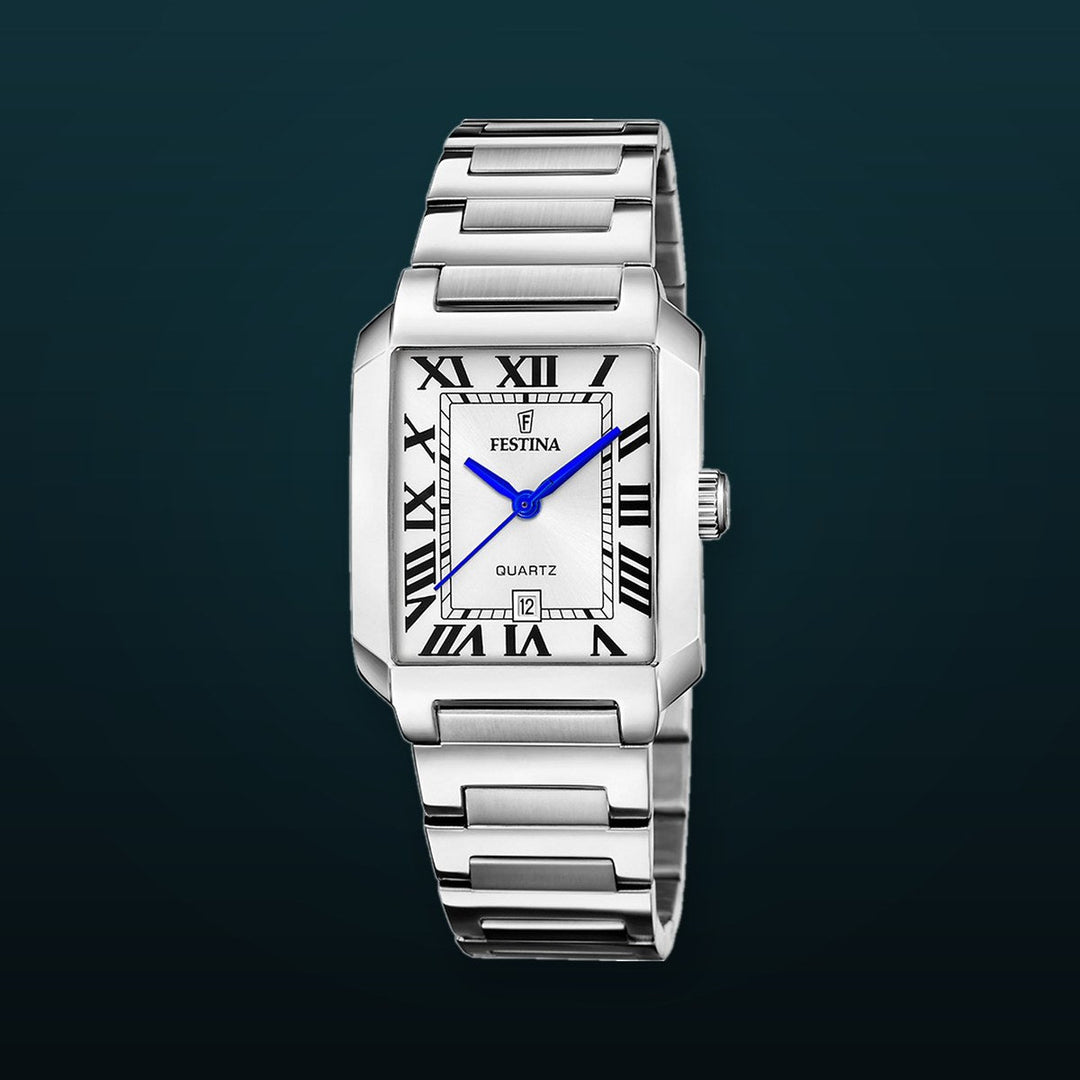 ON THE SQUARE White / Stainless steel White Dial