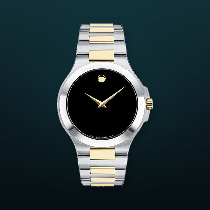 Movado 40mm / Silver and Gold / Black | Black Dial