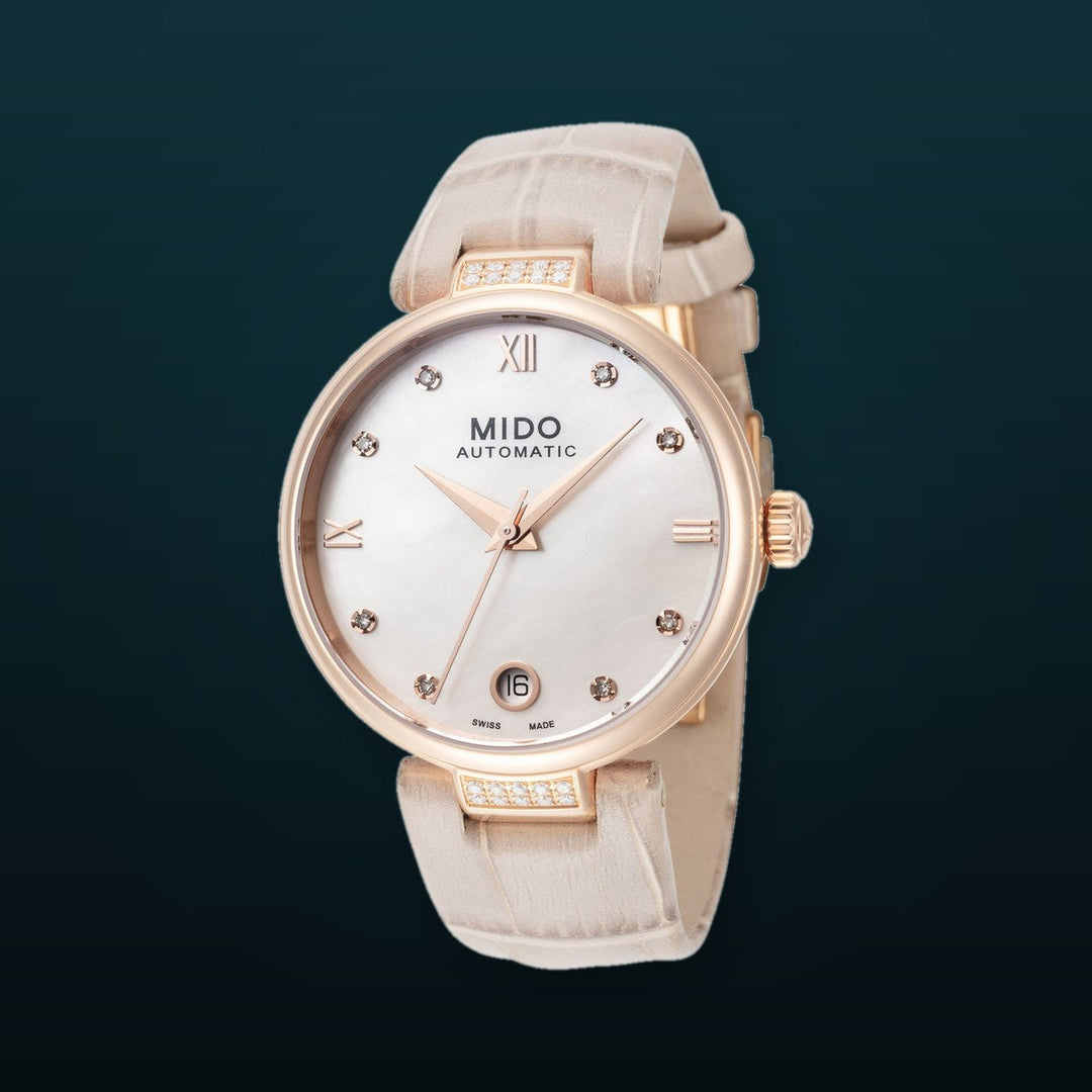 Baroncelli II 33mm / White Mother-of-Pearl / Beige | White Mother-of-Pearl Dial