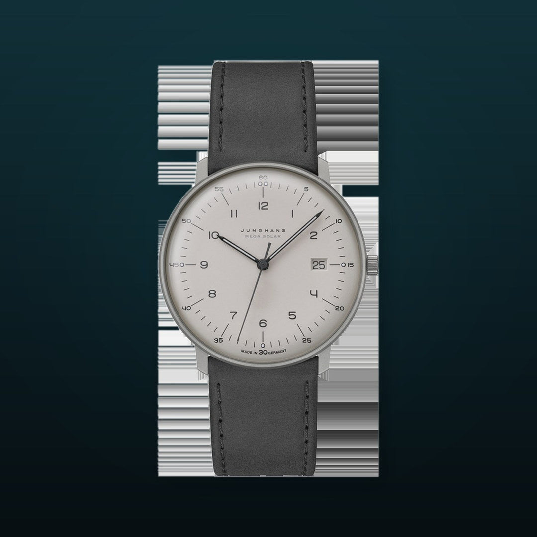 Max Bill Mega Solar Gray Dial / Gray Leather Strap Gray Dial