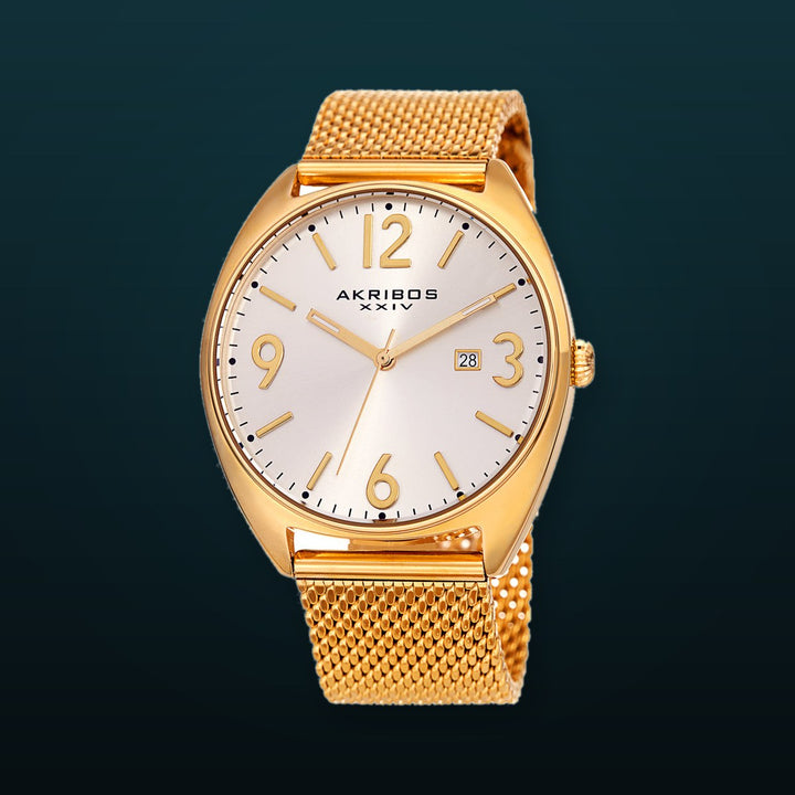 Quartz Date Silver Dial Gold Bracelet MeshWatch Gold | Silver Dial