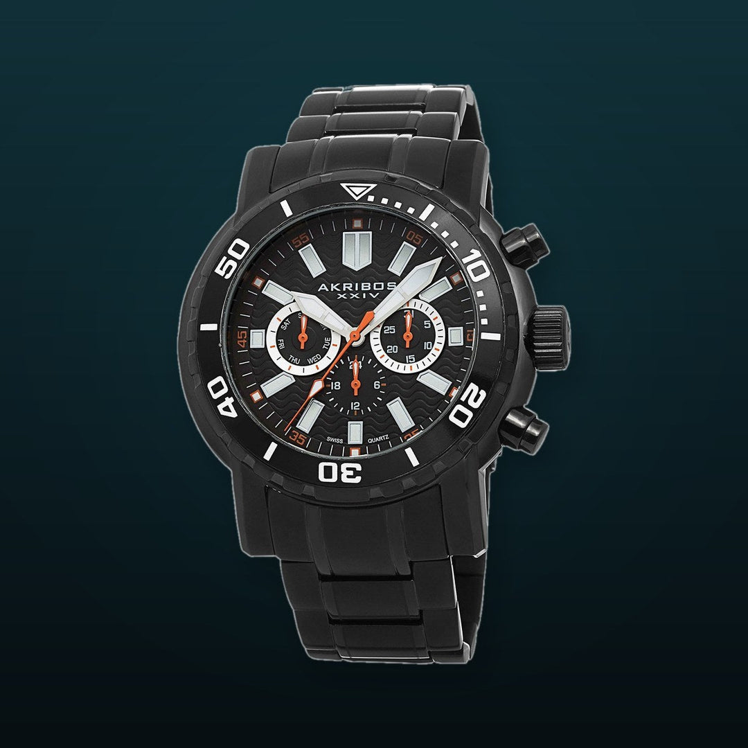 Black Dial Black-plated Men's Watch Black