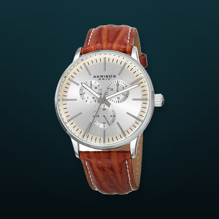Omni Silver Tone/Silver Tone Alloy/Leather | Silver Dial