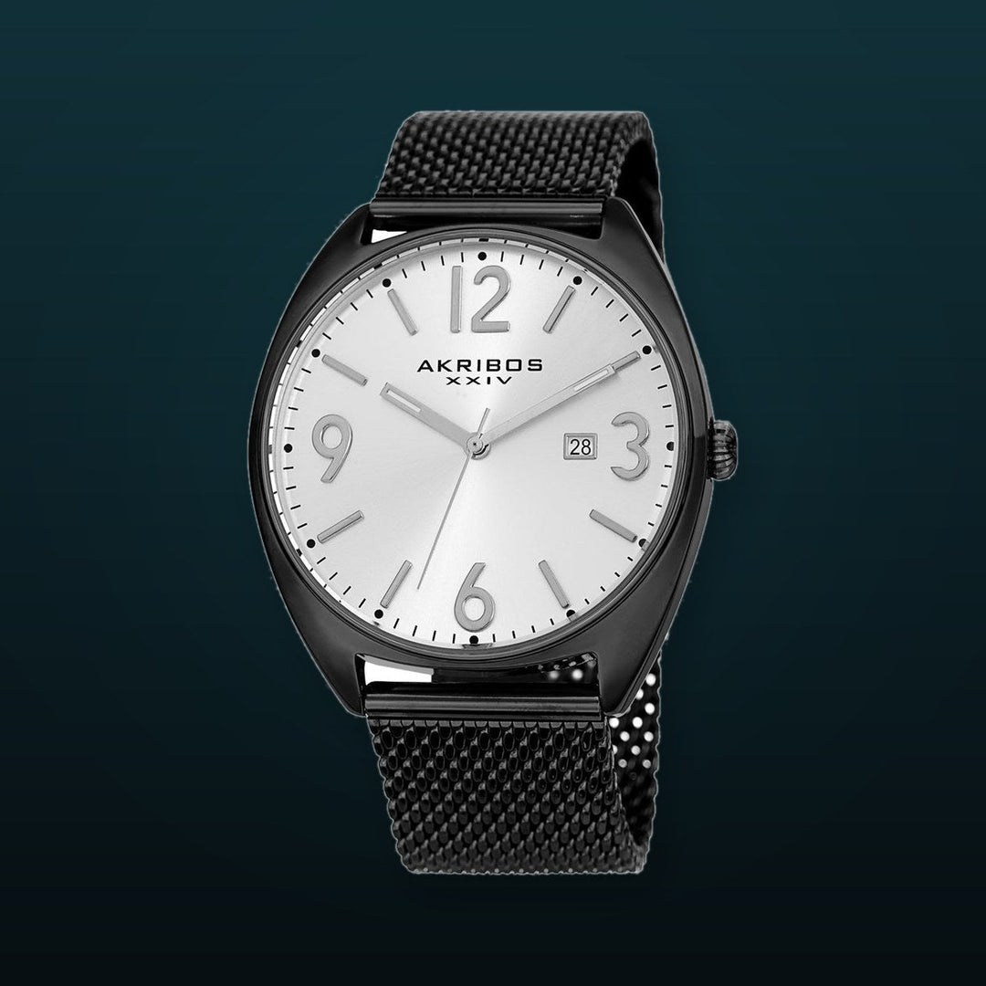 AK1026BK-Casual Black/Stainless Steel | Silver Dial