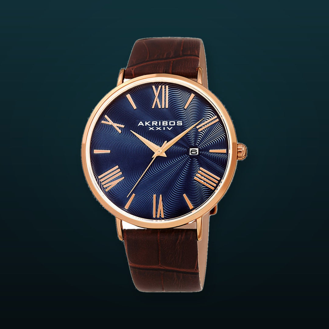 AK1041RGBU-Casual Brown/Leather | Blue Dial