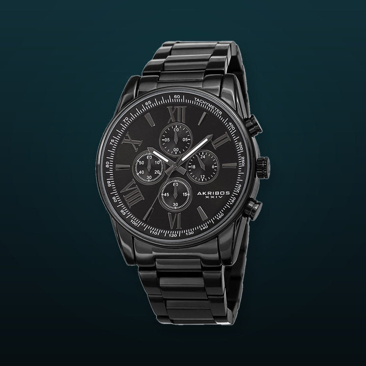 AK1072BK-Casual Black/Stainless Steel | Black Dial