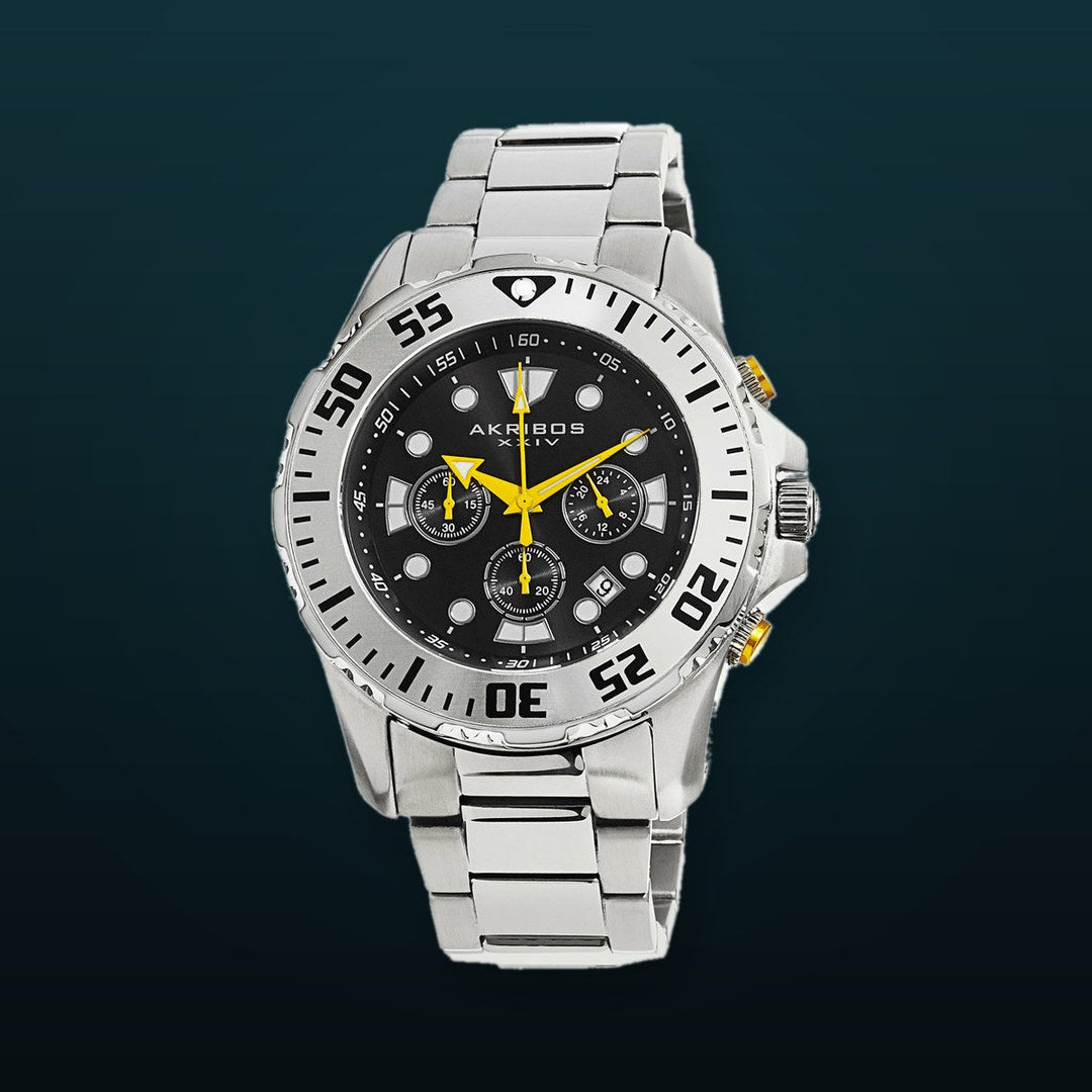 AK661SSB-Casual Silver/Stainless Steel | Black Dial