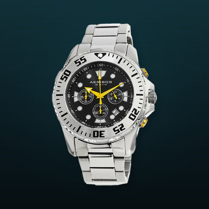 AK661SSB-Casual Silver/Stainless Steel | Black Dial