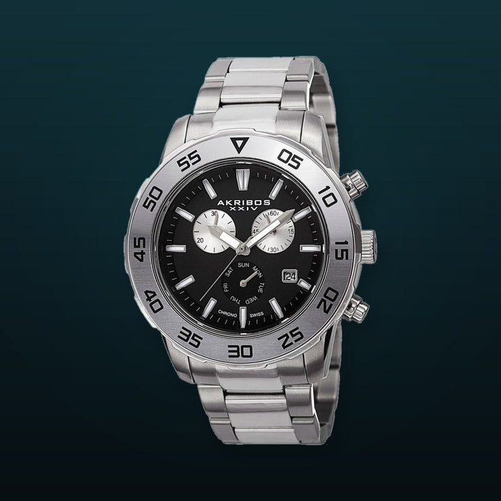 AK669SSB-Casual Silver/Stainless Steel | Black Dial