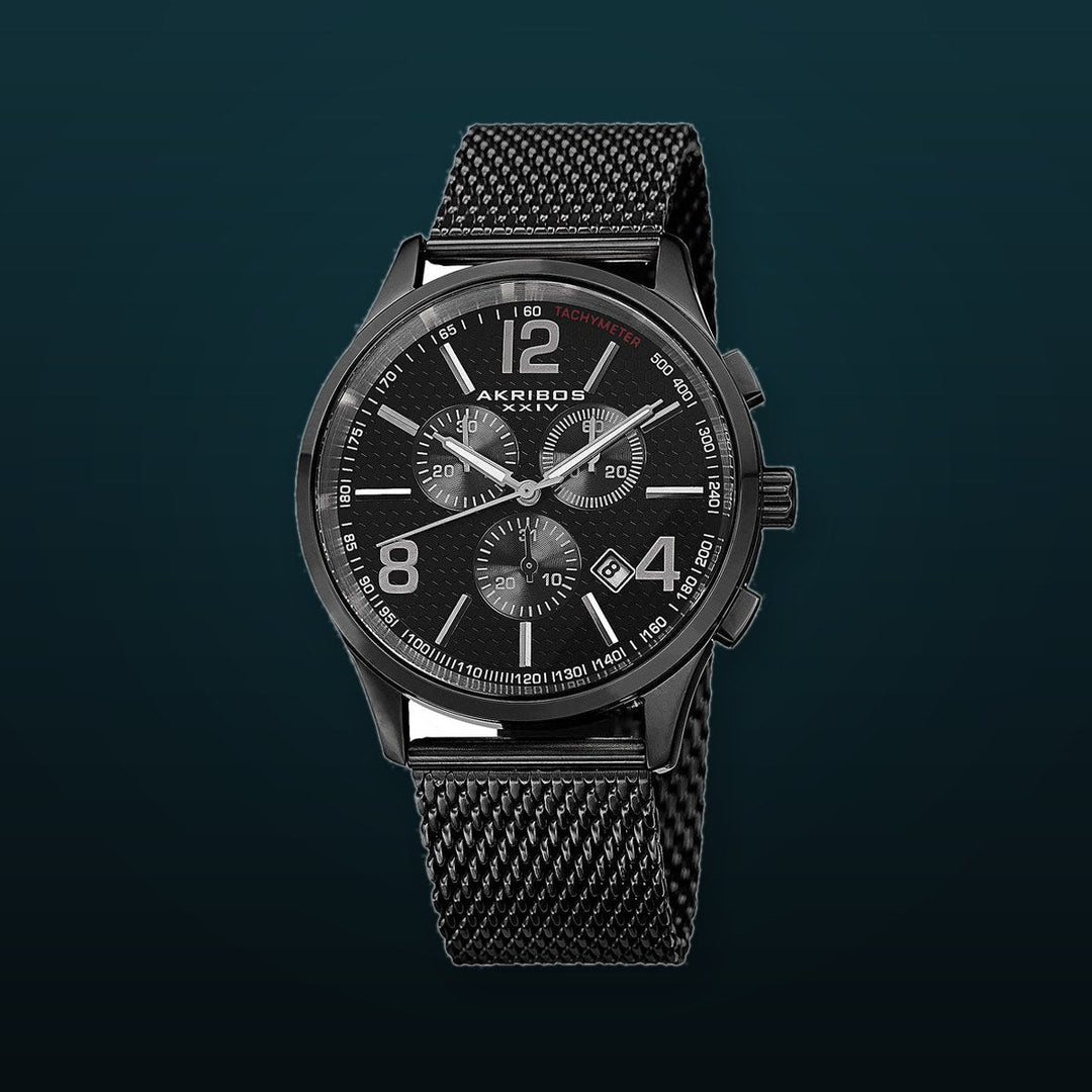 AK719BK-Casual Black/Stainless Steel | Black Dial
