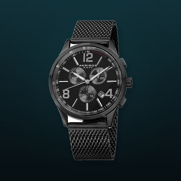AK719BK-Casual Black/Stainless Steel | Black Dial
