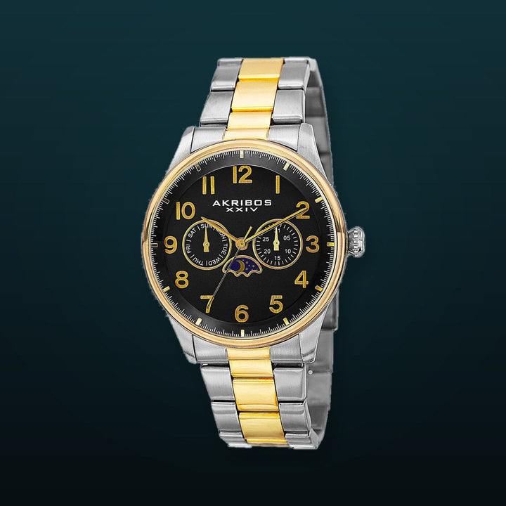 AK790TTG-Casual Silver/Gold/Alloy | Black Dial