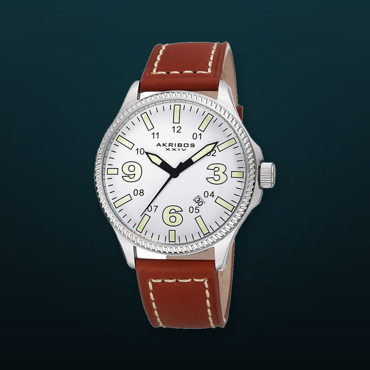 AK833SSBR-Casual Brown/Leather | White Dial