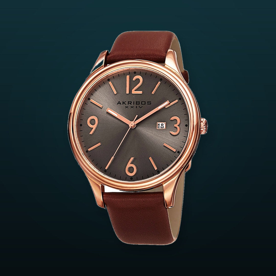 AK869RG-Casual Brown/Leather | Silver Dial