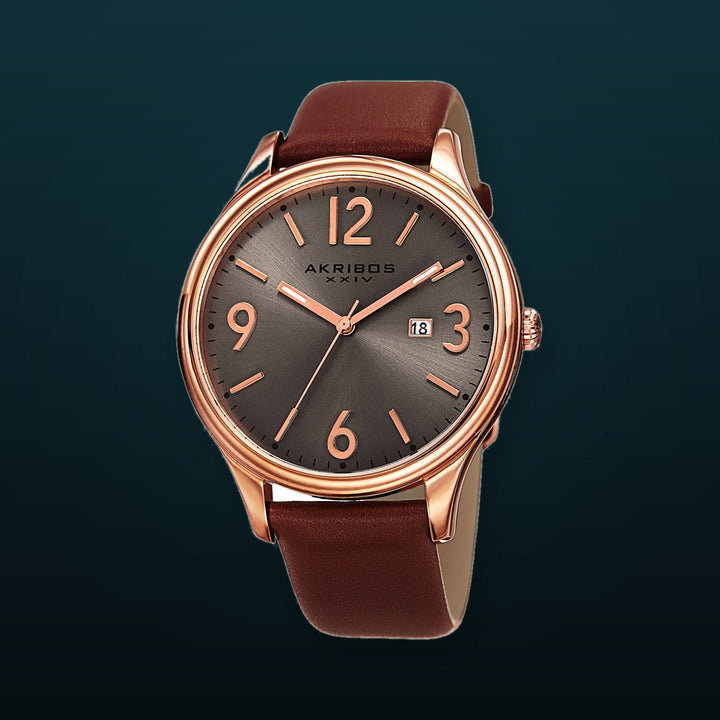 AK869RG-Casual Brown/Leather | Silver Dial