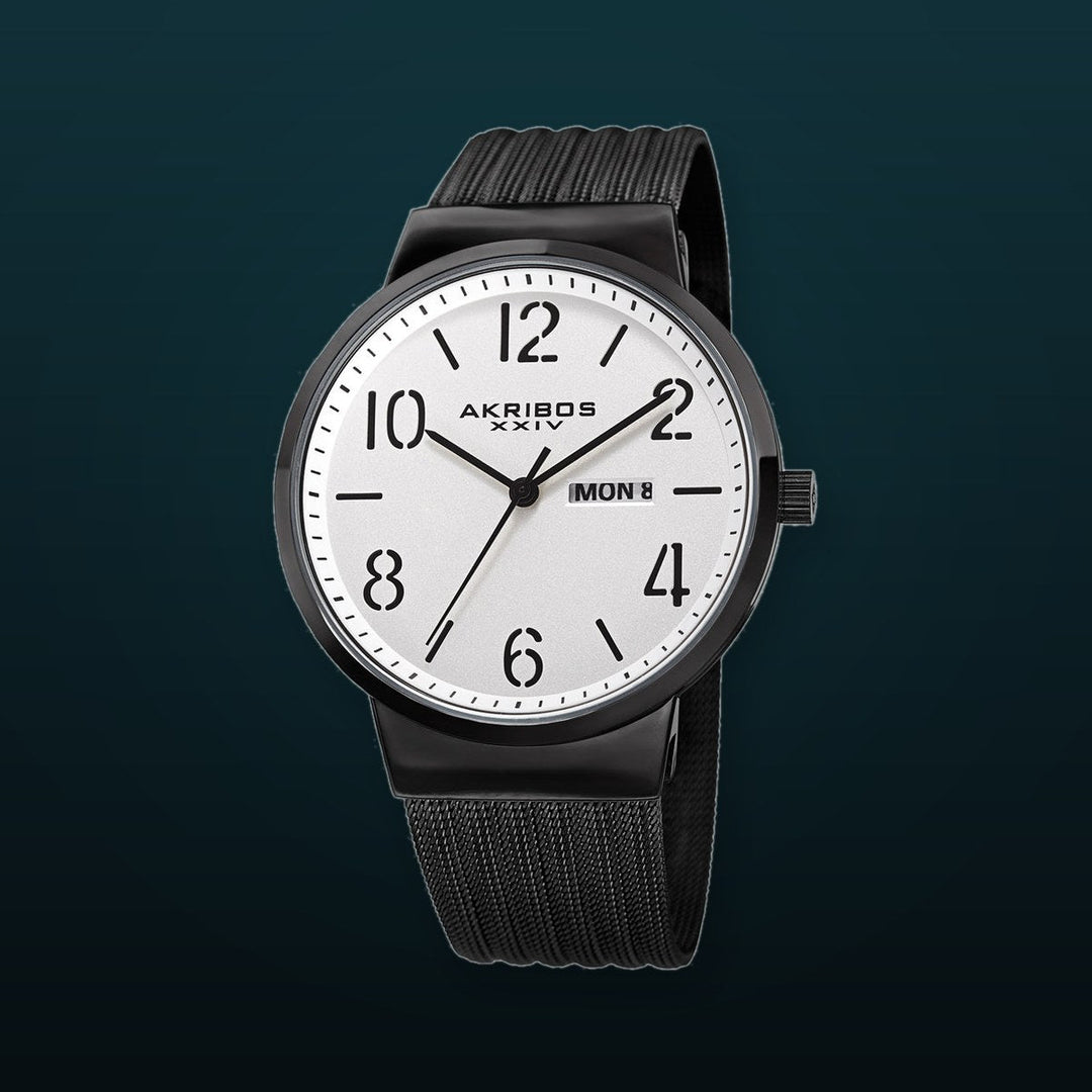 Casual-AK996BK Black/Stainless Steel | Silver Dial