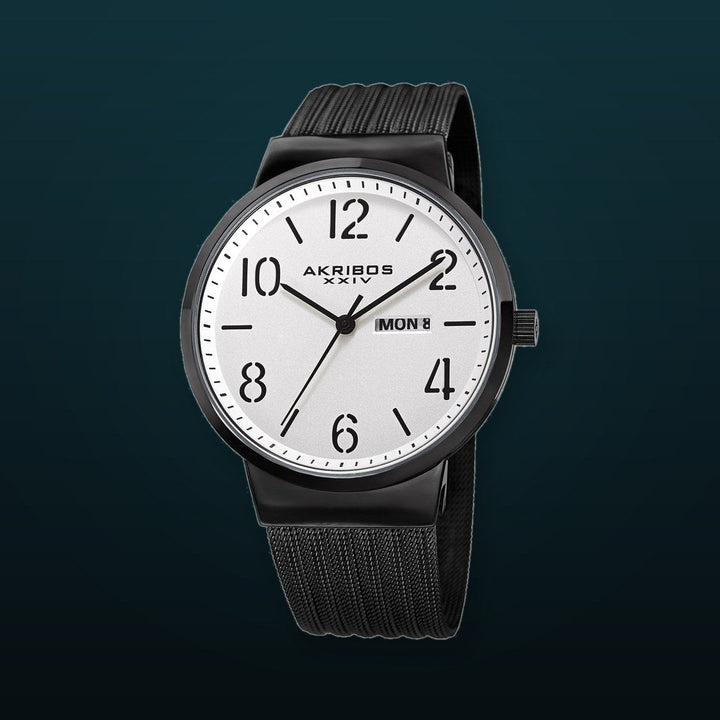 Casual-AK996BK Black/Stainless Steel | Silver Dial