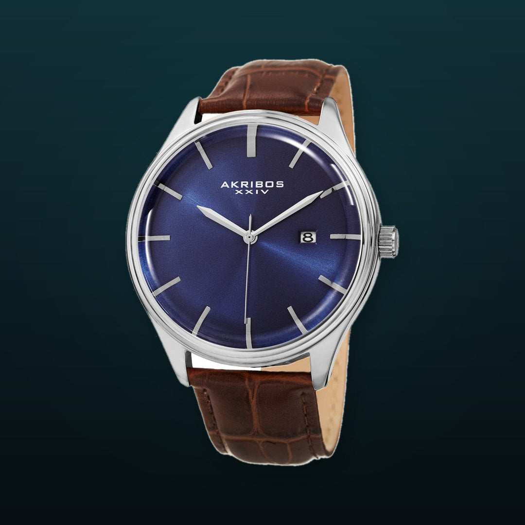 Casual-AK914SSBU Brown/Leather | Blue Dial