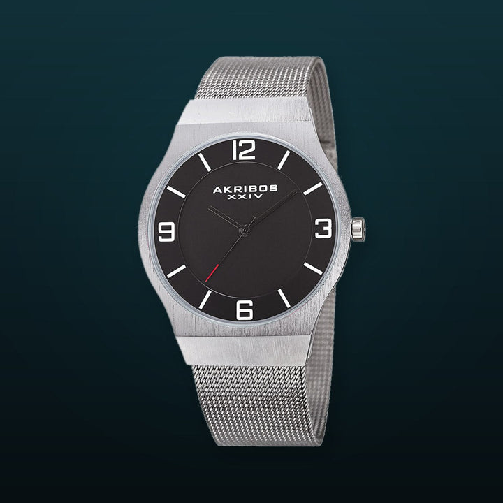 Casual Silver/Stainless Steel Black Dial