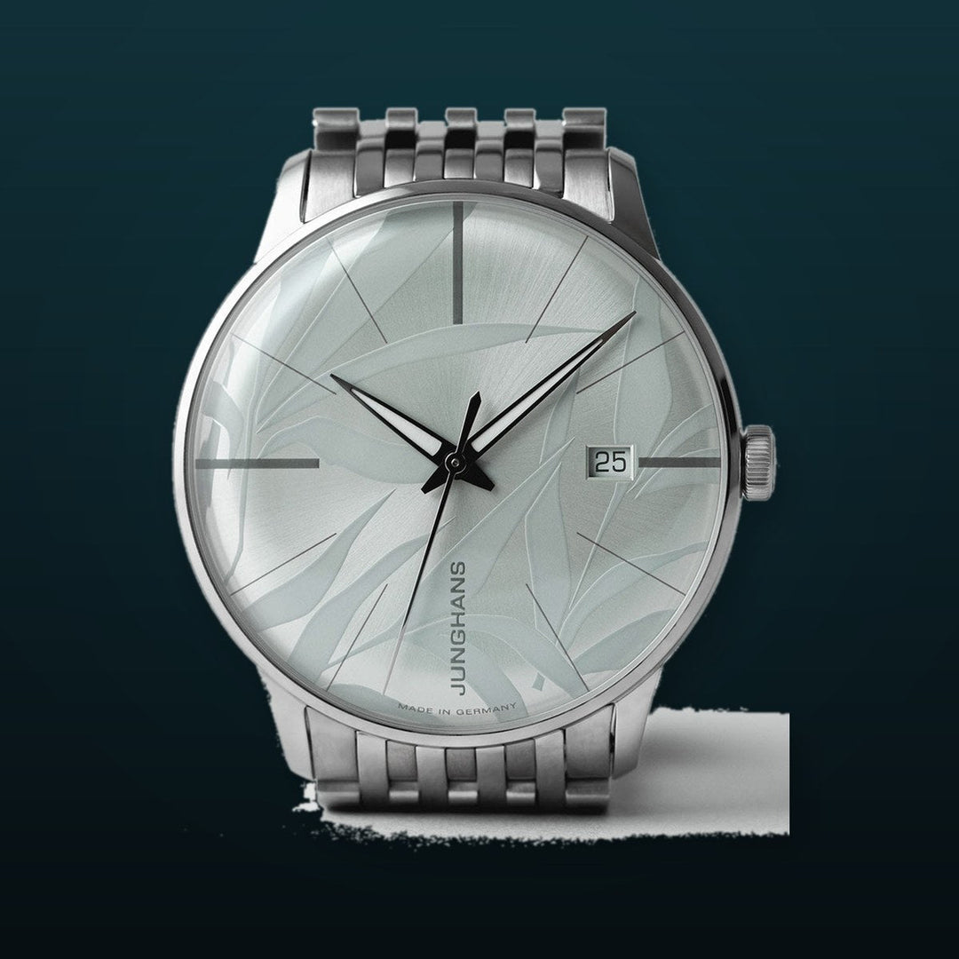 Meister Automatic Silver Bamboo Leaf Dial / Stainless Steel Bracelet Silver Dial