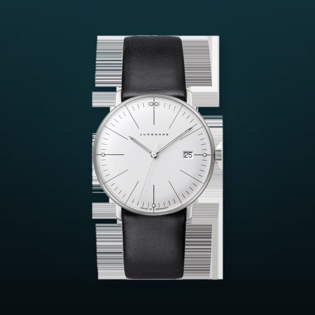 Max Bill Damen Silver Dial / Black Leather Strap Silver Dial