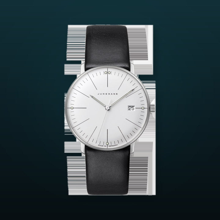 Max Bill Damen Silver Dial / Black Leather Strap Silver Dial