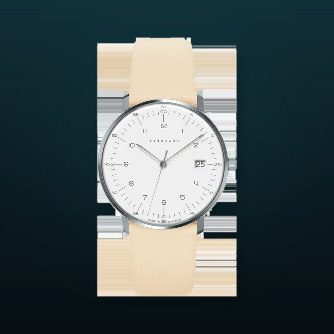 Max Bill Damen White Dial / Cream Leather Strap White Dial
