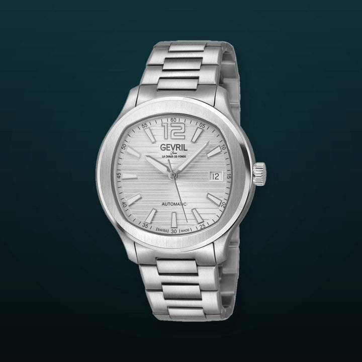 Stuyvesant Swiss Automatic, 316L Stainless Steel Case, White Dial, 316L Stainless Steel Bracelet White Dial