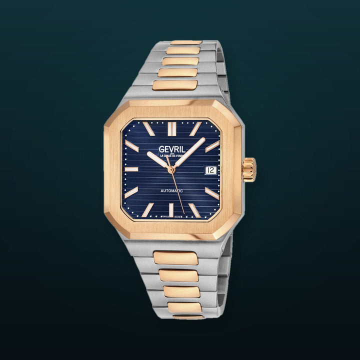 Grand Concourse Swiss Automatic, Two toned IPRG/316L Stainless Steel Case, Blue Dial, Two toned IPRG/316L Stainless Steel Bracelet Blue Dial