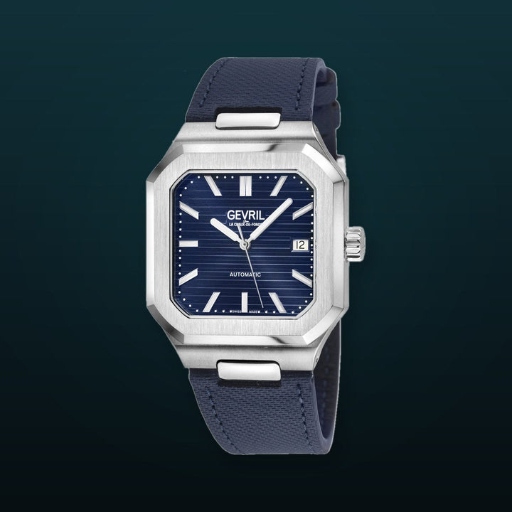 Grand Concourse Swiss Automatic, 316L Stainless Steel Case, Blue Dial, Handmade Leather Strap Blue Dial