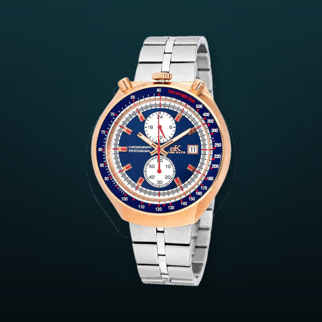 MUSCLE COLLECTION BLUE-ROSETONE/ SILVER TONE Blue Dial