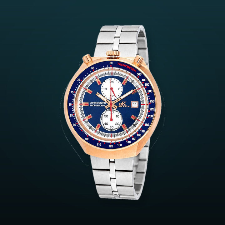 MUSCLE COLLECTION BLUE-ROSETONE/ SILVER TONE Blue Dial