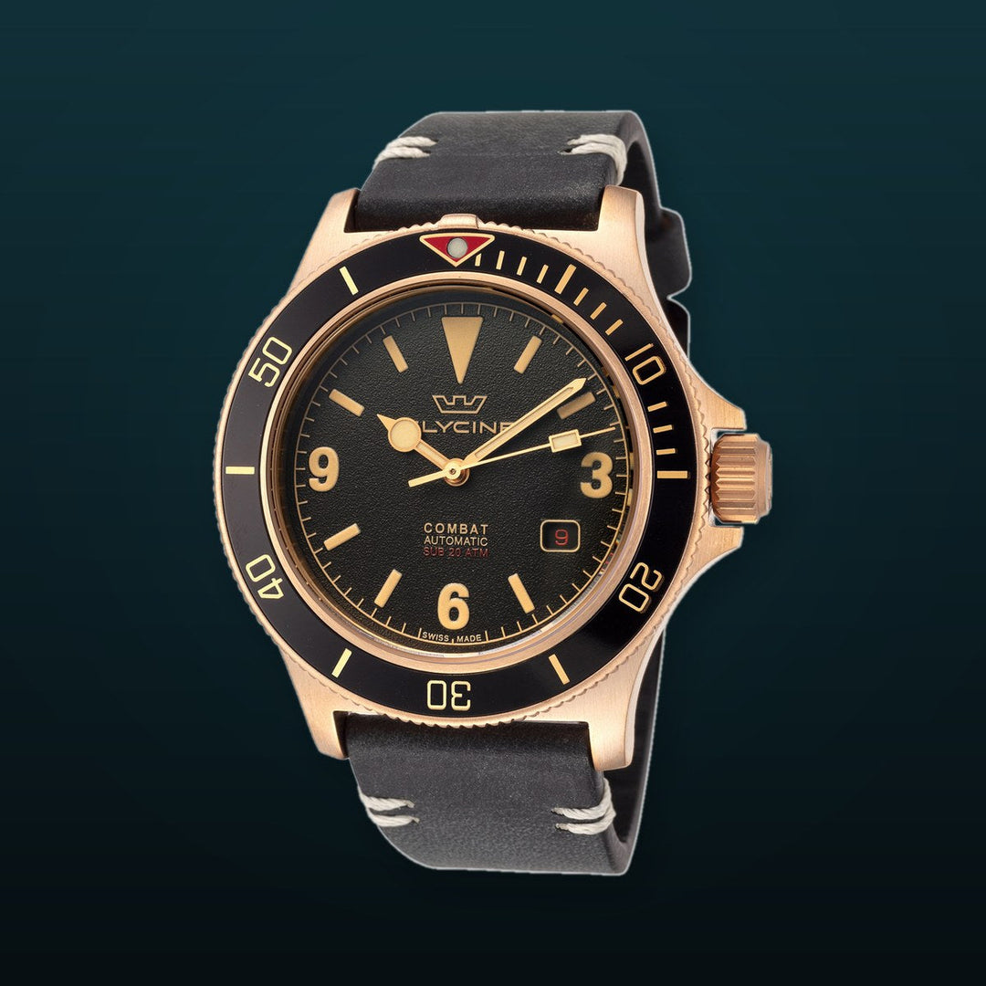 Combat Sub Bronze Vintage 42 mm / Black / Brown Black Dial