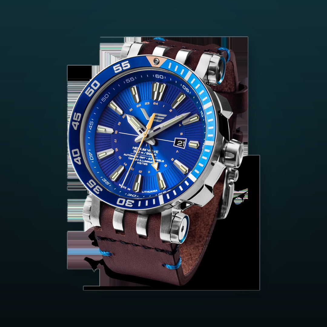 Energia GMT Blue Dial / Brown Leather Blue Dial