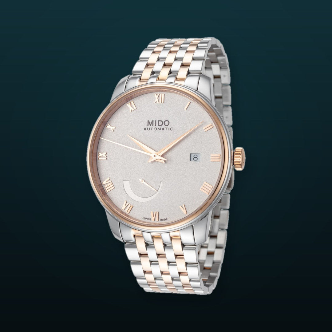 Baroncelli 40mm / White / Silver and Rose Gold | White Dial