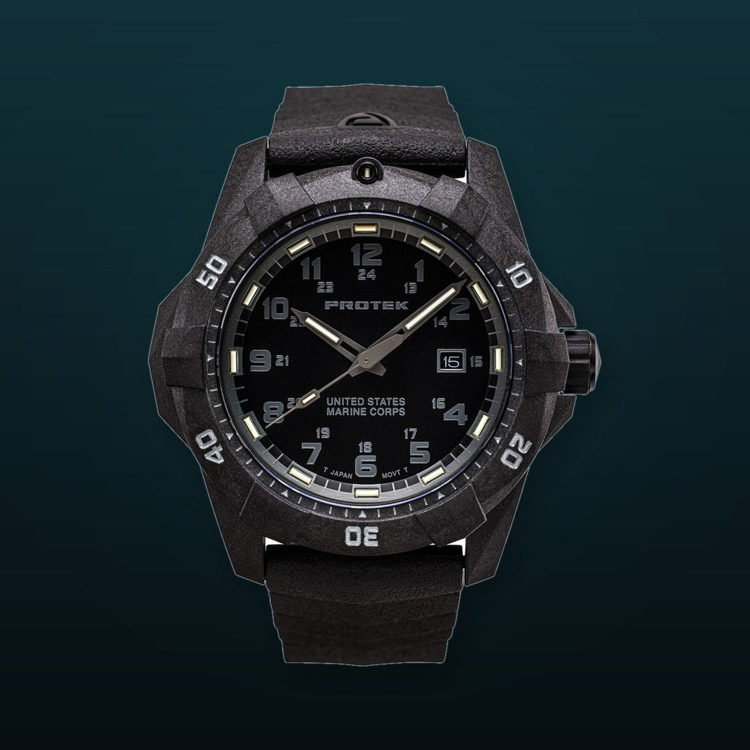 USMC Carbon Dive CARBON CASE/BLACK DIAL/BLACK STRAP | Black Dial