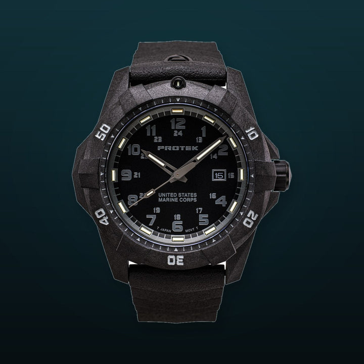 USMC Carbon Dive CARBON CASE/BLACK DIAL/BLACK STRAP | Black Dial