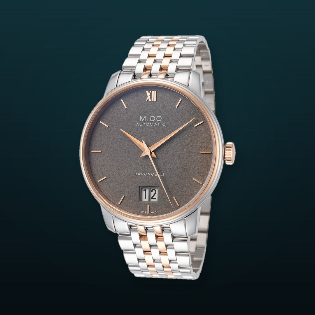 Baroncelli 40mm / Anthracite / Silver and Rose Gold | Anthracite Dial