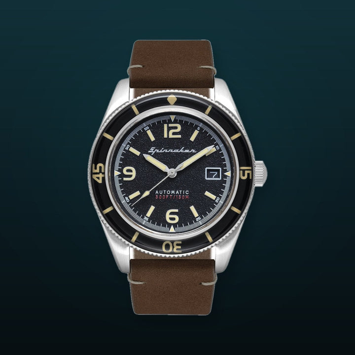 Fleuss Black / Brown / Leather | Black Dial