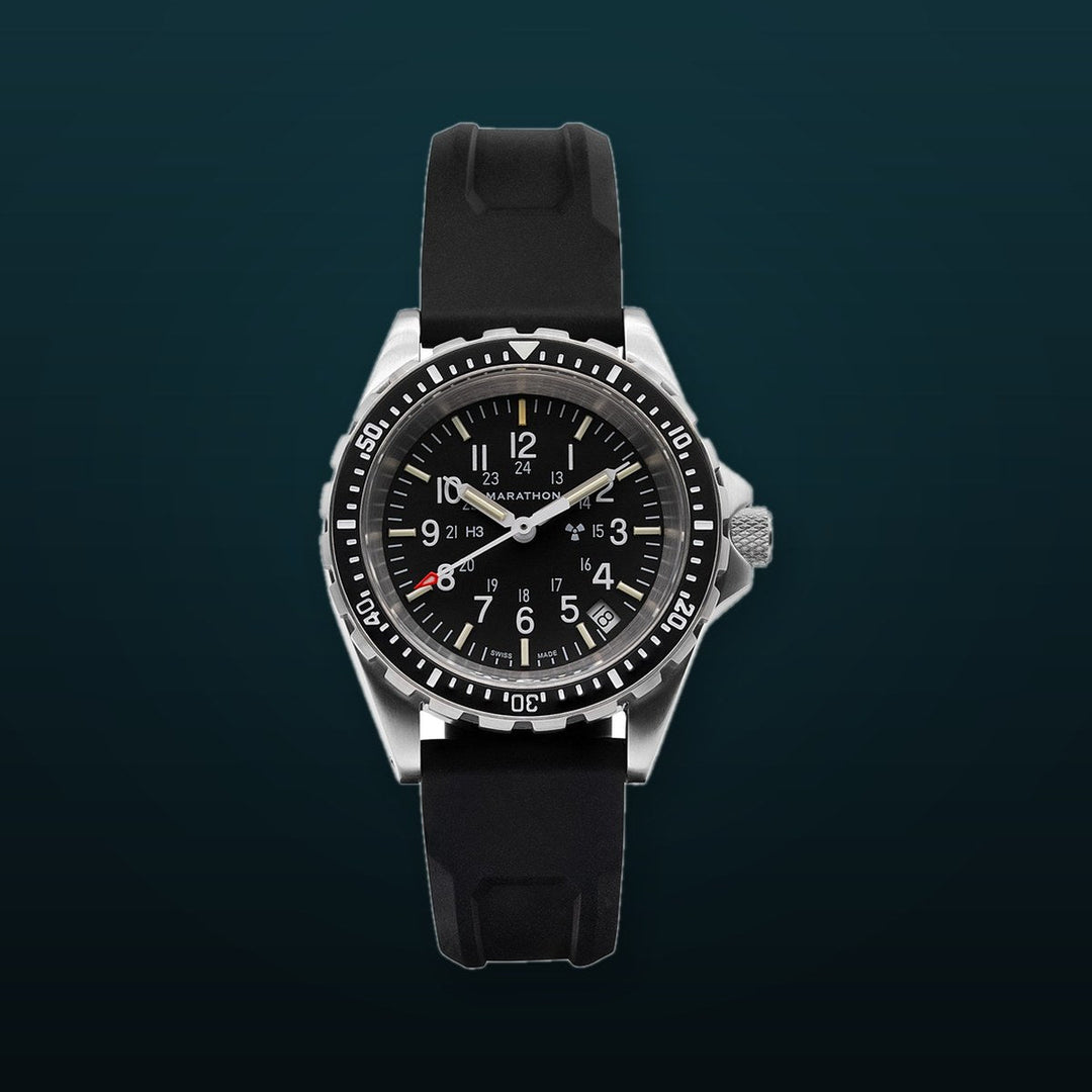 Divers Auto Medium Search and Rescue Quartz Black NGM/Rubber | Matte Black Dial