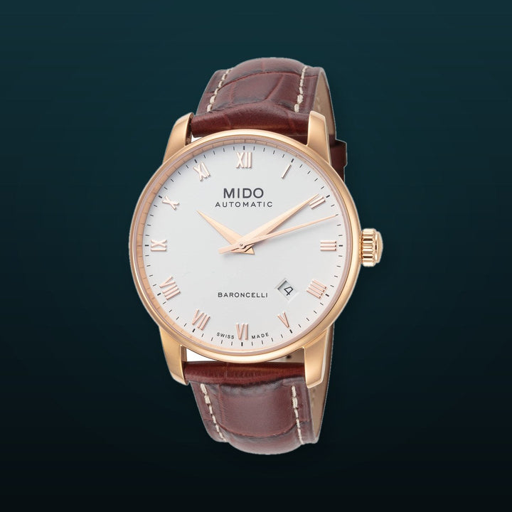 Baroncelli II 38mm / Silver / Brown | Silver Dial