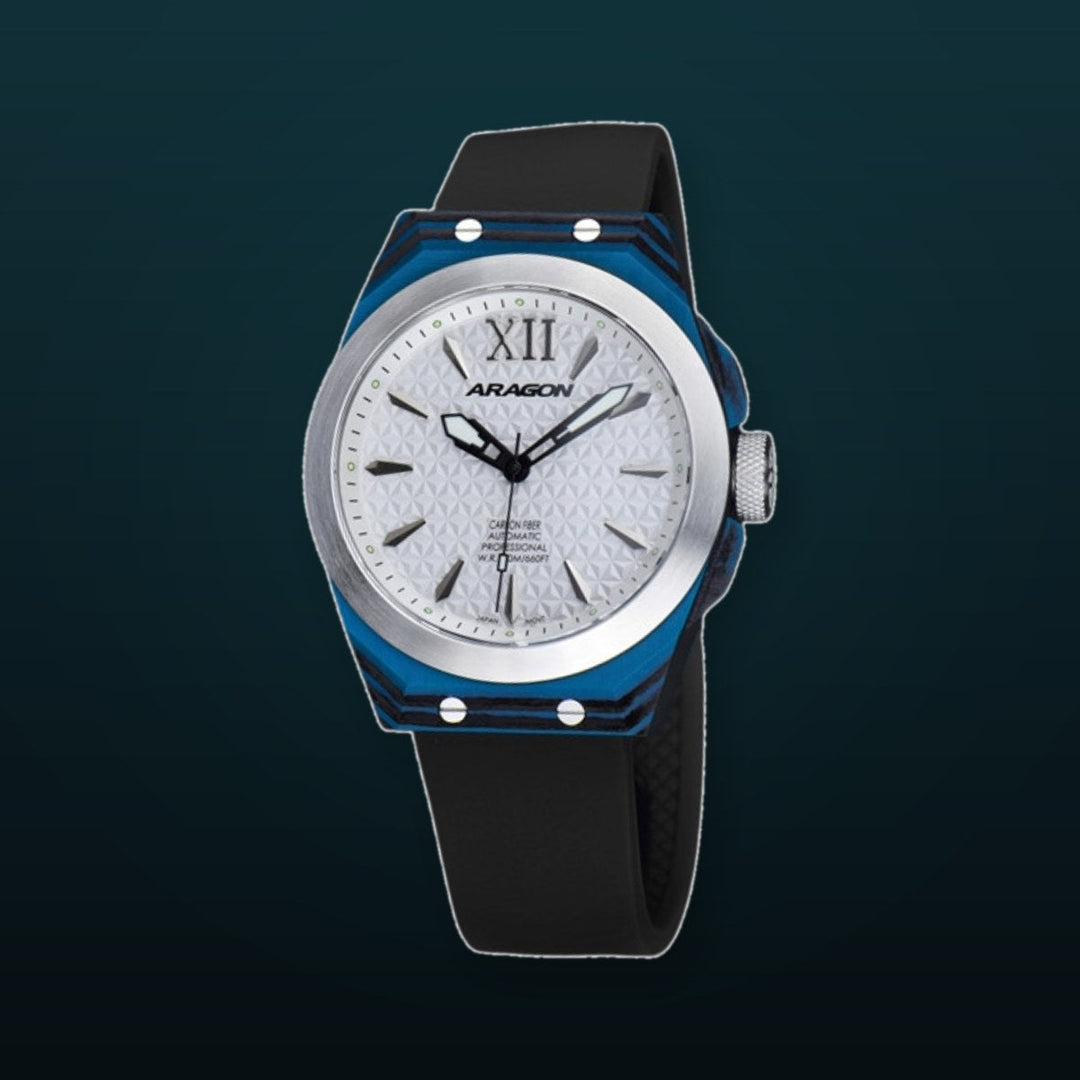 DF Carbon Fiber Automatic Sliver Dial, Blue Case | Sliver Dial, Blue Case Dial