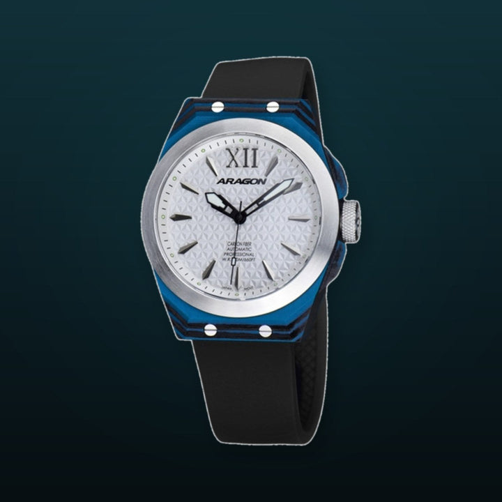 DF Carbon Fiber Automatic Sliver Dial, Blue Case | Sliver Dial, Blue Case Dial
