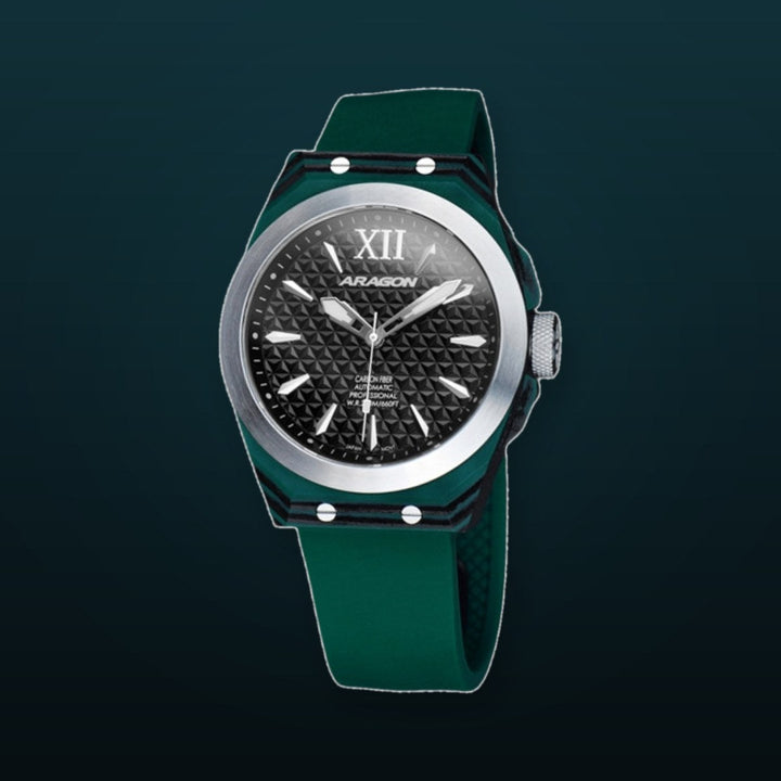 DF Carbon Fiber Automatic Black Dial, Green Case | Black Dial