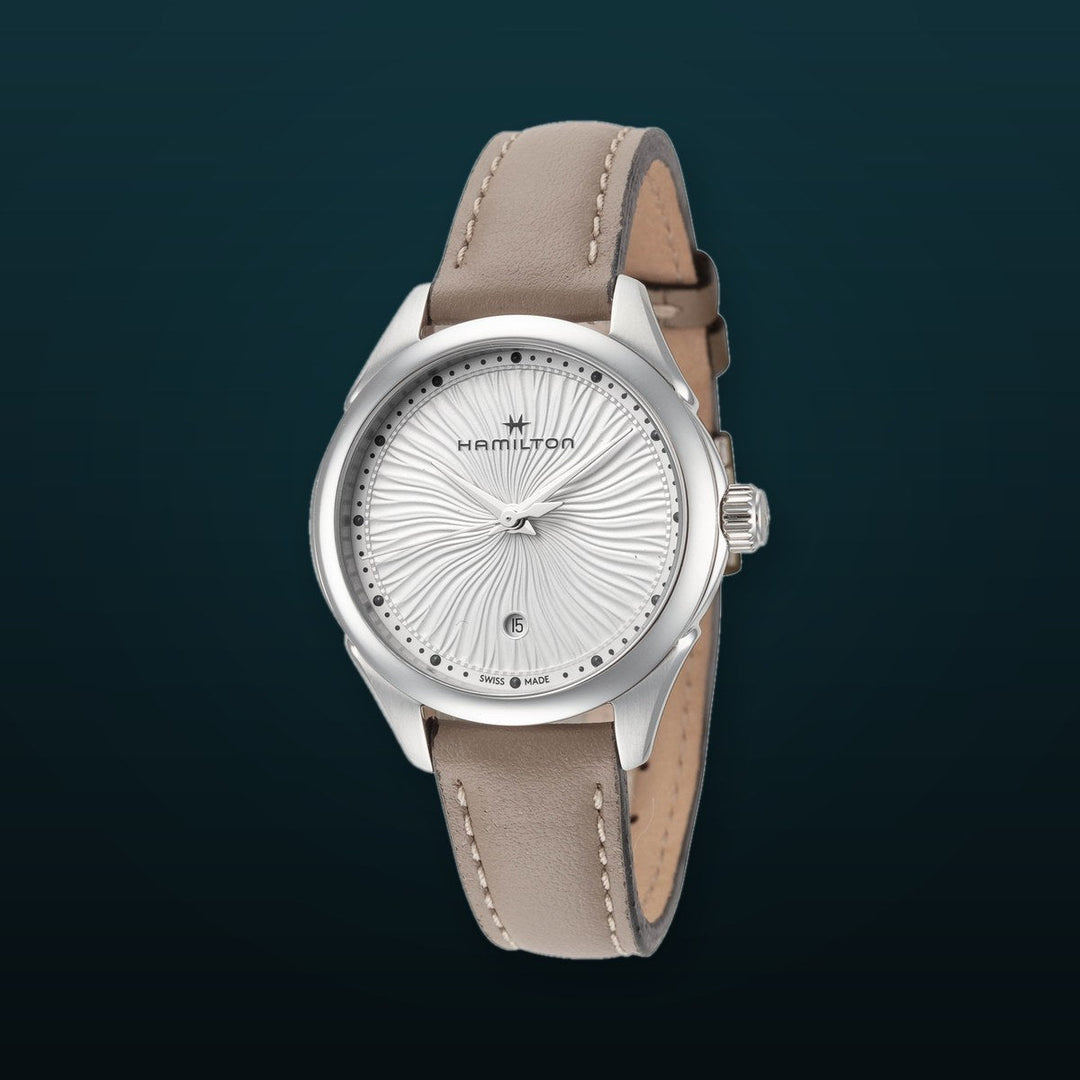 Jazzmaster 30 mm / Silver / Brown Silver Dial